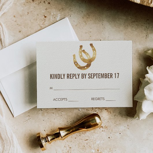 Glück in der Liebe Horseshoe Wedding RSVP Response Karte