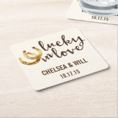 Glück in der Liebe Hufeisen Hochzeiten Untersetzer (angewinkelt)