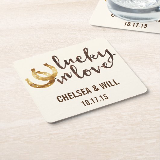 Glück in der Liebe Hufeisen Hochzeiten Untersetzer (angewinkelt)