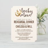 Glück in der Liebe Hufeisen Probe Abendessen Einladung (Stehend Vorderseite)