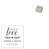Glück in der Liebe | Individuelle Name & Datum Hoc Gummistempel (Stempel)