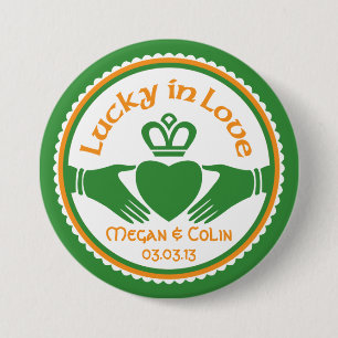 Glück in der Liebe Irish Claddagh Wedding Button