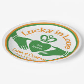 Glück in der Liebe Irish Claddagh Wedding Pappteller (Schrägansicht)