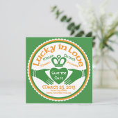 Glück in der Liebe Irish Claddagh Wedding Save the Date (Stehend Vorderseite)