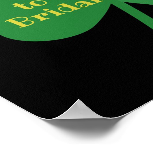 Glück in der Liebe Irish Themed Brautparty Willkom Poster (Ecke)