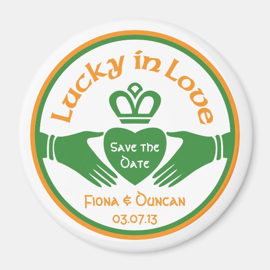 Glück in der Liebe Irish Wedding Save the Date Mag Magnet (Vorne)