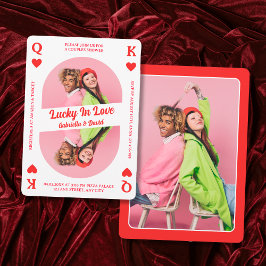 Glück in der Liebe Kartenspielen Foto Paare Dusche Einladung