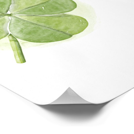 Glück in der Liebe Kleeblatt Brautparty Begrüßungs Poster (Ecke)