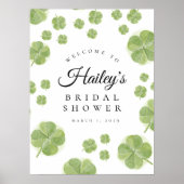 Glück in der Liebe Kleeblatt Brautparty Begrüßungs Poster (Vorne)