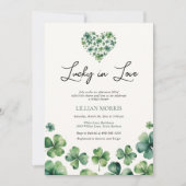 Glück in der Liebe Kleeblatt Herz Brautparty Einladung (Vorderseite)