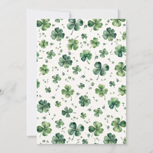 Glück in der Liebe Kleeblatt Herz Brautparty Einladung (Rückseite)