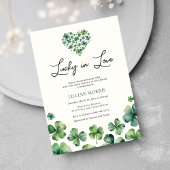 Glück in der Liebe Kleeblatt Herz Brautparty Einladung