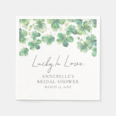 Glück in der Liebe Kleeblatt Kleber Brautparty Serviette (Vorderseite)