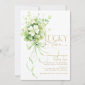 Glück in der Liebe Kleeblatt St. Patrick's Brautpa Einladung (Vorderseite)
