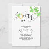 Glück in der Liebe Kleeblatt und Brautparty von Hu Einladung (Vorderseite)