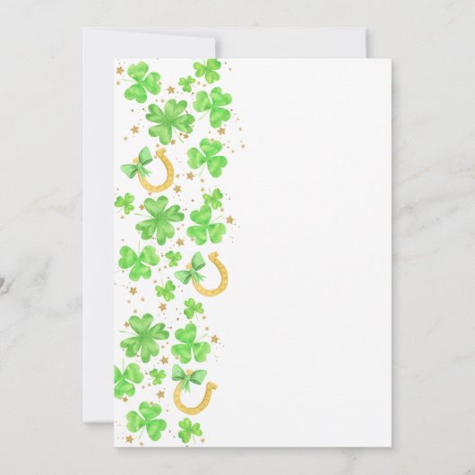 Glück in der Liebe Kleeblatt und Brautparty von Hu Einladung (Rückseite)