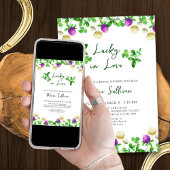 Glück in der Liebe Kleeblätter und Kleber-Brautpar Einladung