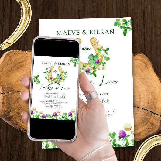 Glück in der Liebe Kleeblatts und Clover Couples D Einladung