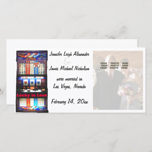 Glück in der Liebe Las Vegas Hochzeitsankündigung Ankündigung (Vorne/Hinten)