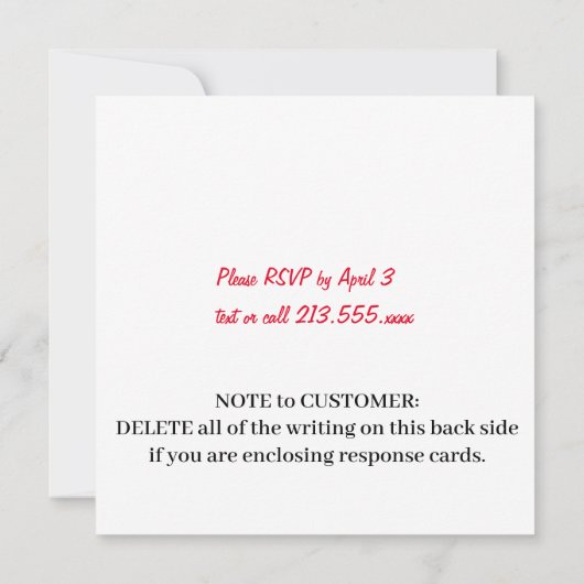 Glück in der Liebe Las Vegas Wedding Einladung (Rückseite)