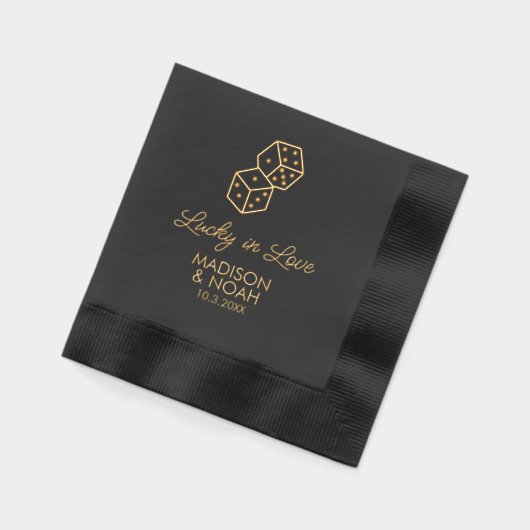 Glück in der Liebe maßgeschneiderter Hochzeitsfoil Servietten Mit Folie (Links)