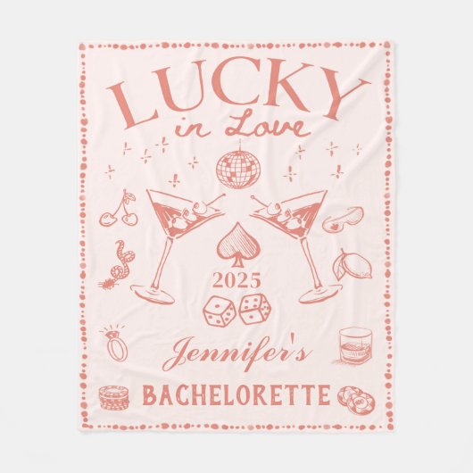 Glück in der Liebe Peach Cocktail Junggeselinnen-A Fleecedecke (Vorderseite)