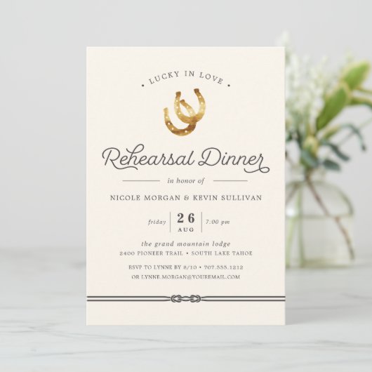 Glück in der Liebe | Probe - Abendessen Einladung (Stehend Vorderseite)