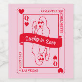 Glück in der Liebe Rosa und Rot Bachelorette Gefal Weinetikett (Einzelnes Label)