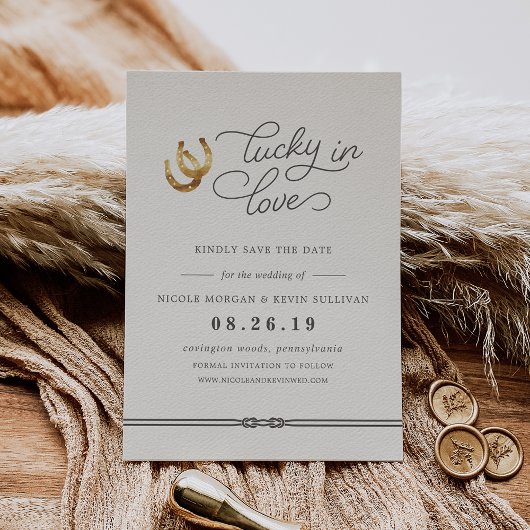 Glück in der Liebe | Rustikale Hufeisen Hochzeit Save The Date