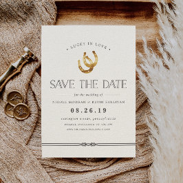 Glück in der Liebe | Rustikale Hufeisen Hochzeit Save The Date