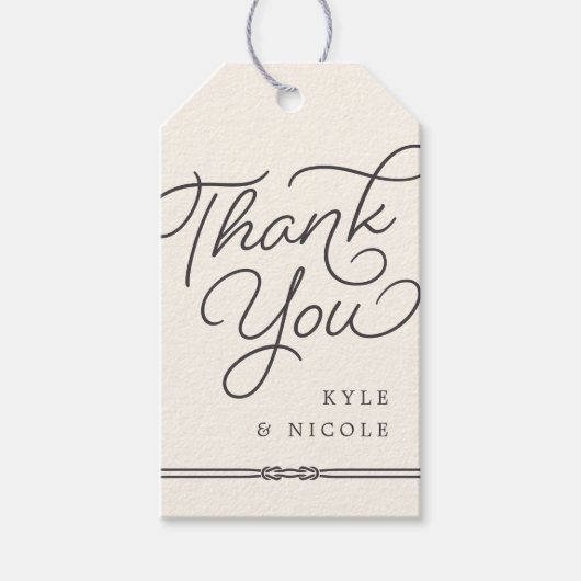 Glück in der Liebe | Rustikale neutrale Hochzeit V Geschenkanhänger (Vorderseite)