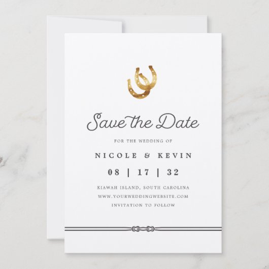 Glück in der Liebe | Rustikales Foto Save The Date (Vorderseite)