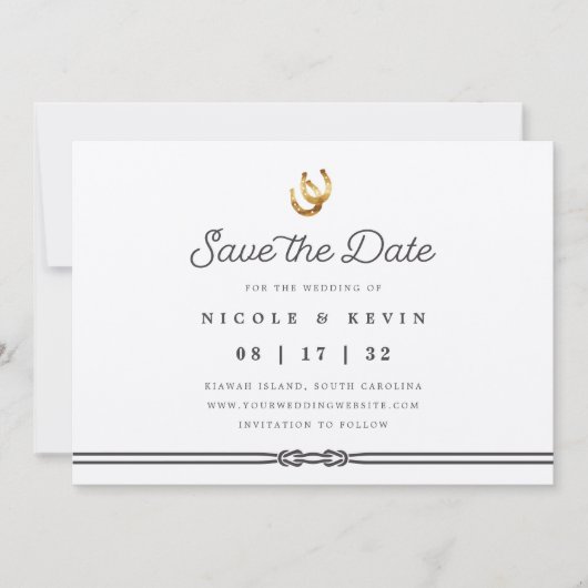 Glück in der Liebe | Rustikales Foto Save The Date (Vorderseite)