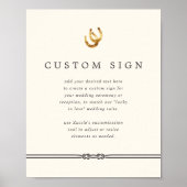 Glück in der Liebe Rustikales Hufeisenzeichen Poster (Vorne)