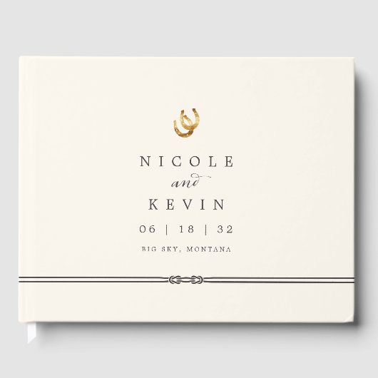 Glück in der Liebe | Rustische Gastgeschenk Hochze Gästebuch (Vorderseite)