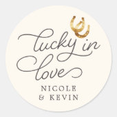 Glück in der Liebe | Rustische Gastgeschenk Hochze Runder Aufkleber (Vorderseite)