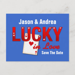 Glück in der Liebe Save the Date Ankündigungspostkarte