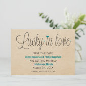 Glück in der Liebe Save the Date, Aquamarin Date (Stehend Vorderseite)