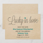 Glück in der Liebe Save the Date, Aquamarin Date (Vorne/Hinten)