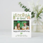 Glück in der Liebe | Save the Date Hochzeit Ankündigungspostkarte (Stehend Vorderseite)