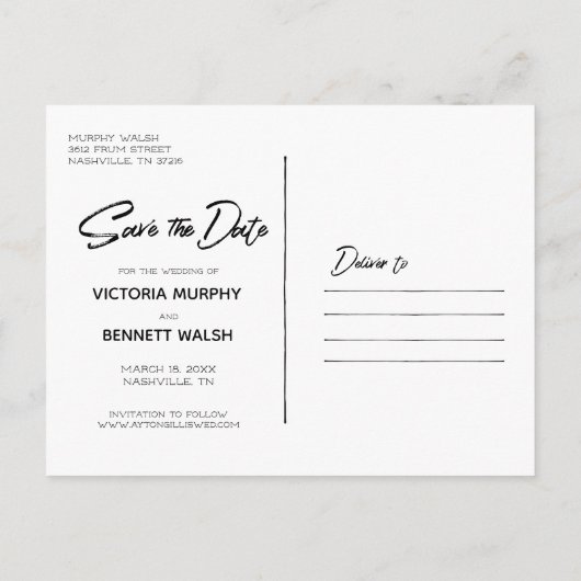 Glück in der Liebe | Save the Date Postkarte (Rückseite)