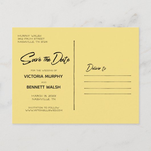 Glück in der Liebe | Save the Date Postkarte (Rückseite)