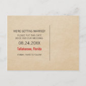 Glück in der Liebe Save the Date Postkarte, rot Ankündigungspostkarte (Rückseite)