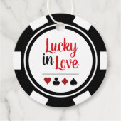 Glück in der Liebe Schwarz-weißer Poker Chip Hochz Geschenkanhänger (Vorderseite)