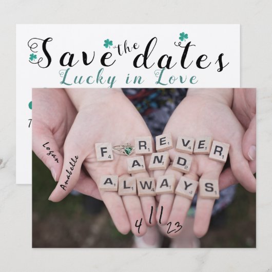 Glück in der Liebe Speichern Sie die Daten Save th The Date (Vorne/Hinten)