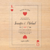 Glück in der Liebe Spielkarte Las Vegas Hochzeit Acryleinladungen (Vorderseite)