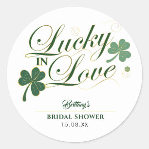 Glück in der Liebe St. Patrick Hochzeitsdusche Mod Runder Aufkleber