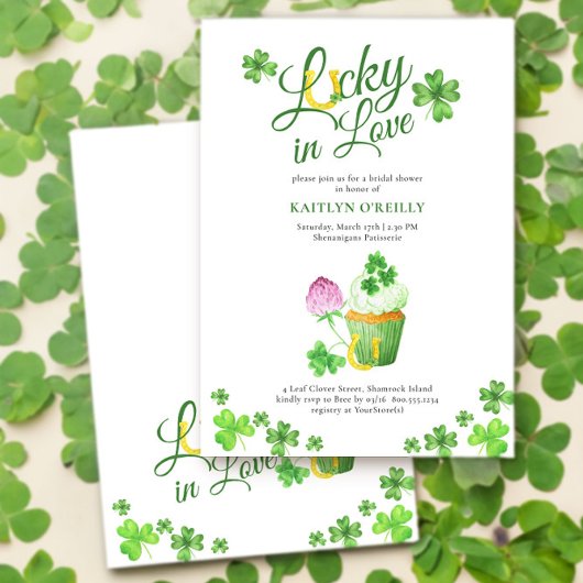 Glück in der Liebe St Patricks Bridal Dusche Einla Einladung