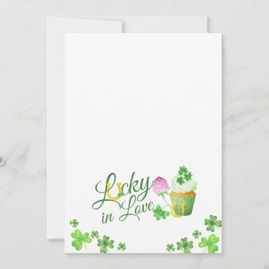 Glück in der Liebe St Patricks Bridal Dusche Einla Einladung (Rückseite)