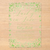 Glück in der Liebe St. Patrick's Day Brautparty Acryleinladungen (Vorderseite)